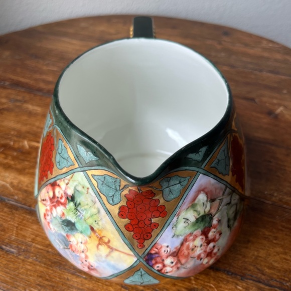 Antique JP Limoges France Handpainted Grape Motif Cider Pitcher - Picture 5 of 12